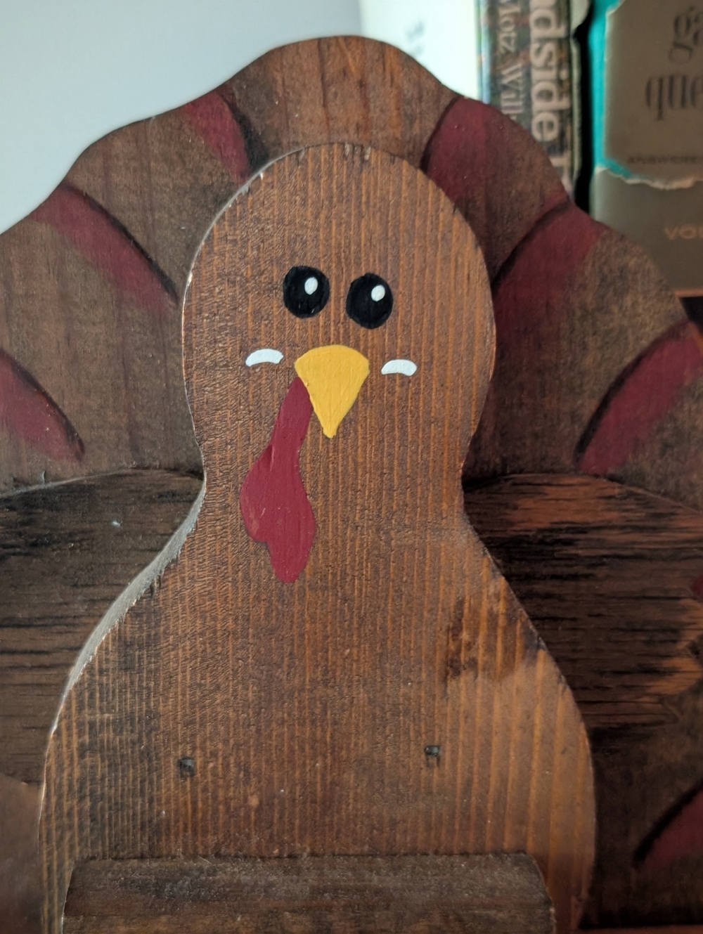 Thanksgiving Wooden Turkey Bird Shelf Sitter - Vintage Decor - Picture 2 of 5